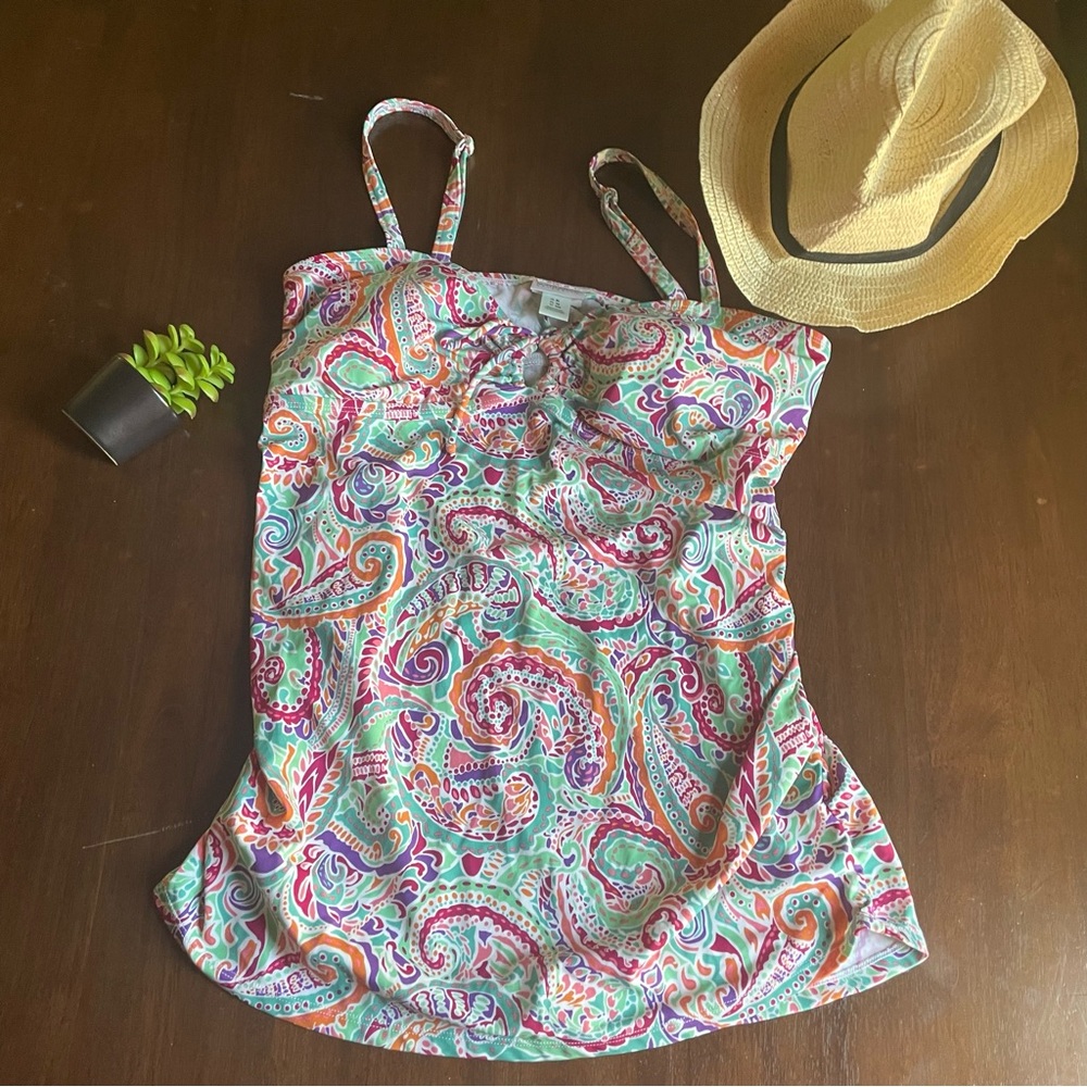 Motherhood Maternity Multicolored Tankini Top Size XL